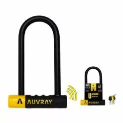 Catenaccio Auvray U Con Allarme 128x245 Nero Giallo