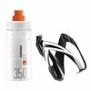 Kit Portaborraccia Elite Nero Lucido Bianco + Borraccia Elite Jet 350 Ml Bianco Arancione