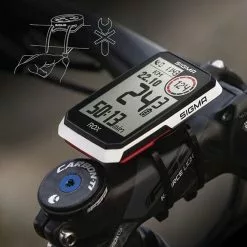Ciclocomputer Sigma ROX 4.0 + Sensore Di Velocità E Cadenza Bianco -Vendite Elettronica Ciclismo sg 1065 003